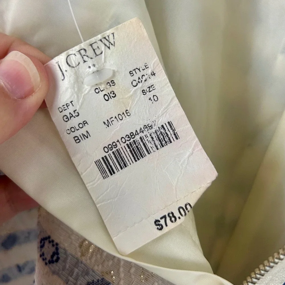 J.Crew Factory  Women Skirt Size 10 A-Line Geometric Print Career Party Metallic